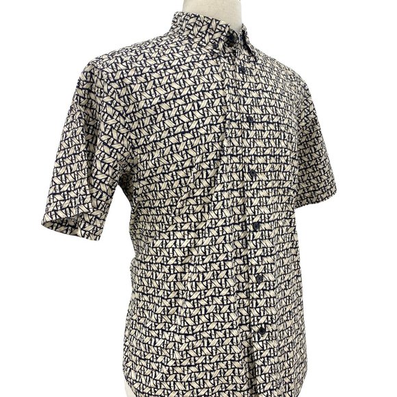 David Taylor Collection Men's Button Down Shirt Retro Design Short Sleeve Size L - Picture 3 of 6